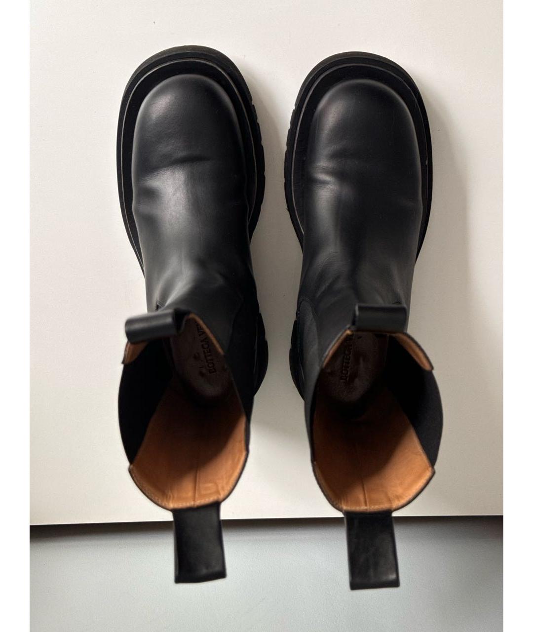 BOTTEGA VENETA Черные кожаные полусапоги, фото 3