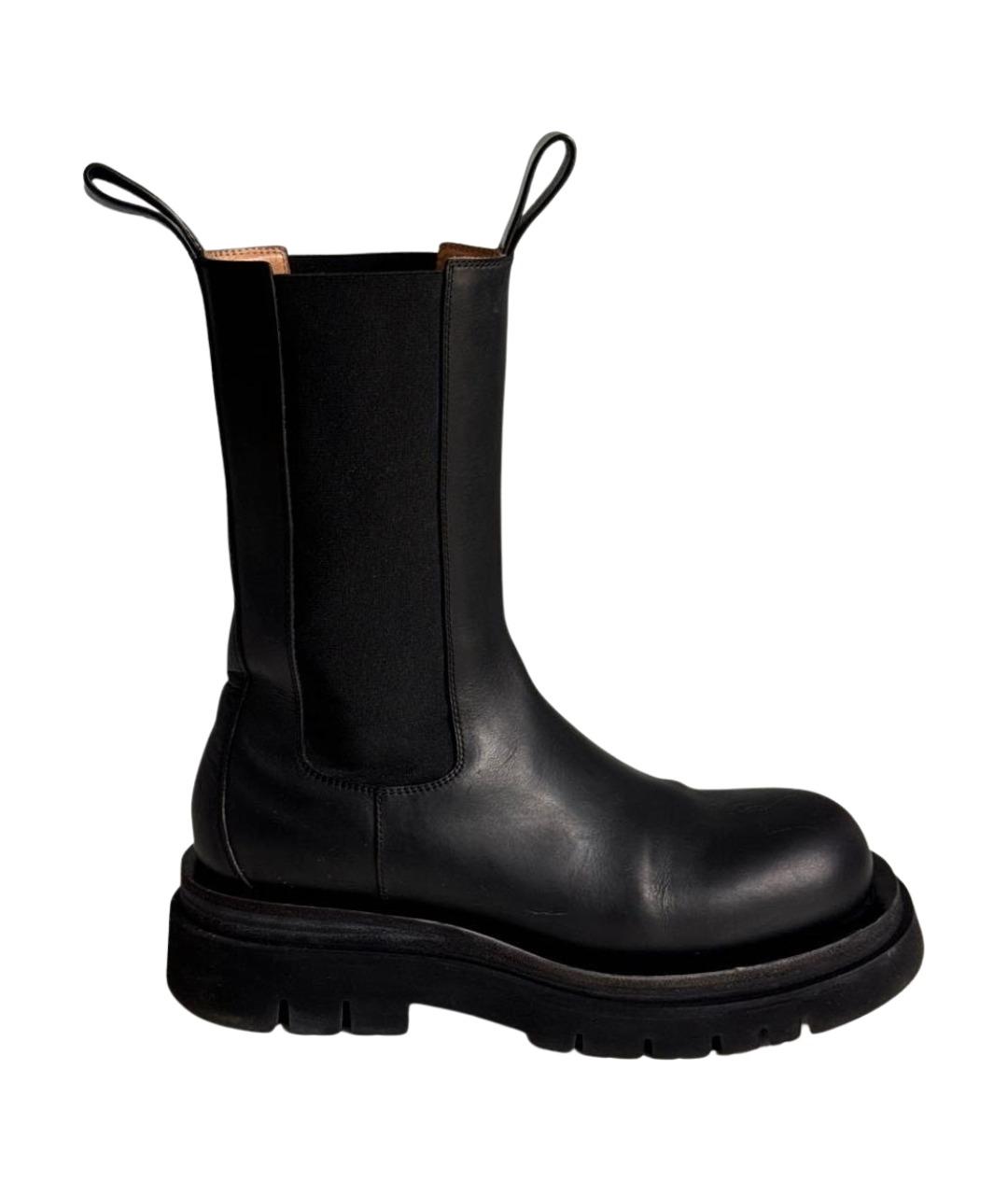 BOTTEGA VENETA Черные кожаные полусапоги, фото 1