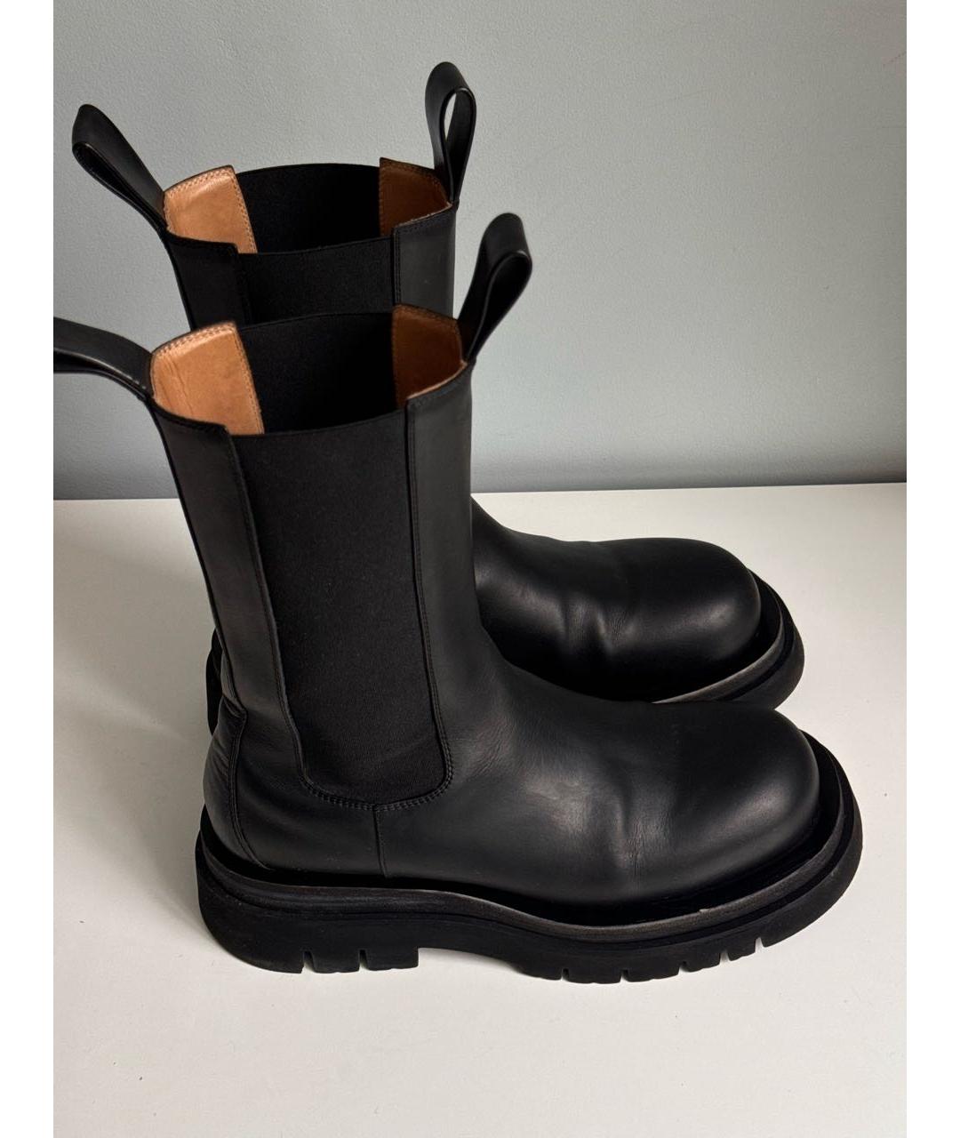 BOTTEGA VENETA Черные кожаные полусапоги, фото 6