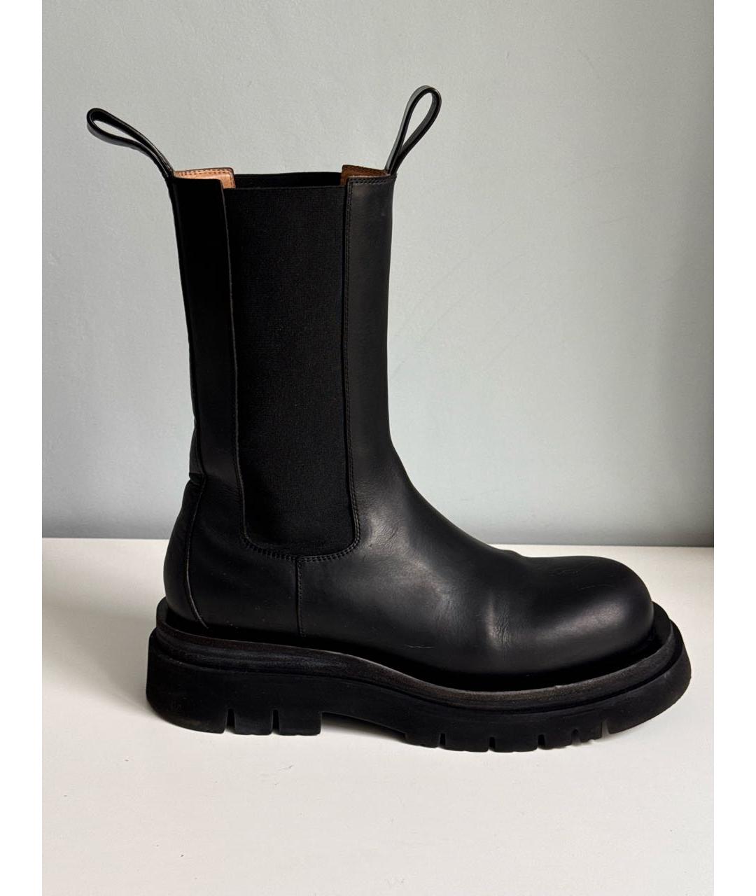 BOTTEGA VENETA Черные кожаные полусапоги, фото 9