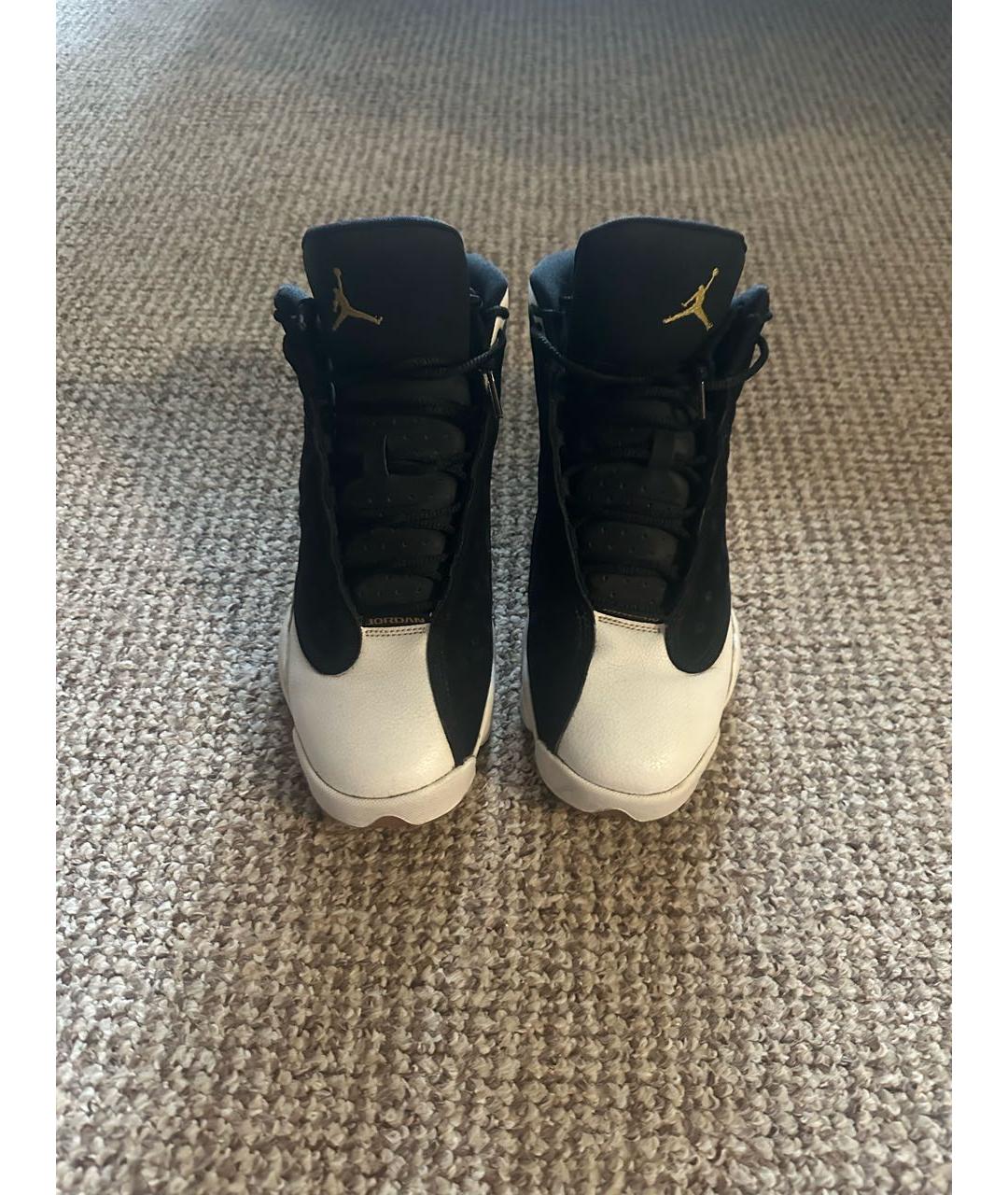 JORDAN Черные кожаные высокие кроссовки / кеды, фото 3