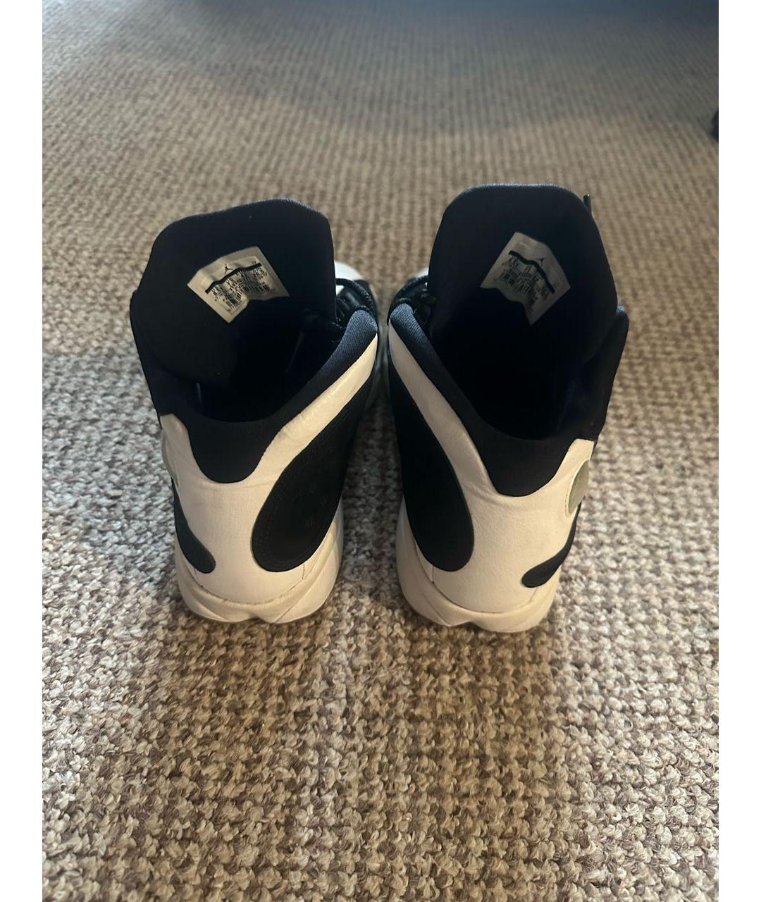 JORDAN Черные кожаные высокие кроссовки / кеды, фото 4