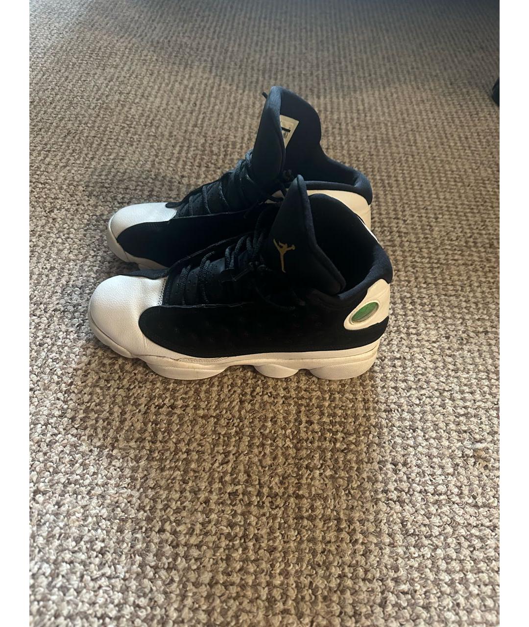 JORDAN Черные кожаные высокие кроссовки / кеды, фото 5