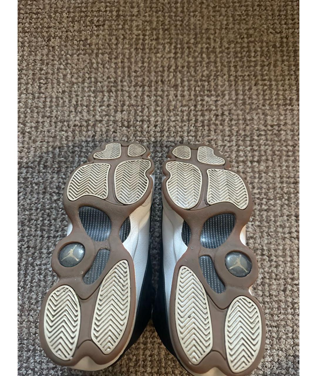 JORDAN Черные кожаные высокие кроссовки / кеды, фото 7