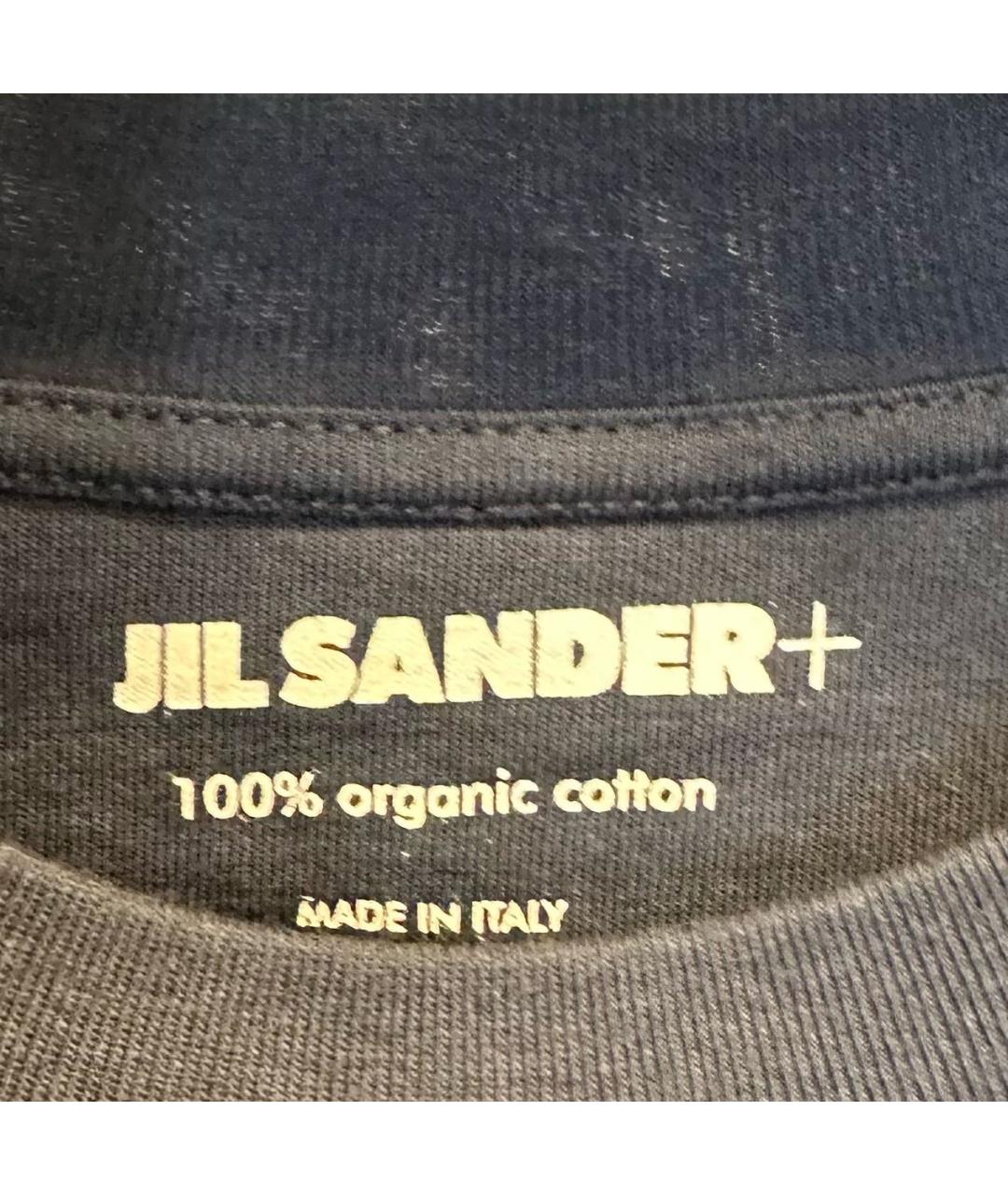 JIL SANDER Темно-синяя хлопковая футболка, фото 3