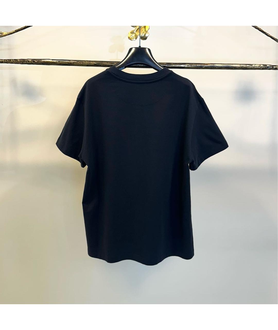 JIL SANDER Темно-синяя хлопковая футболка, фото 2