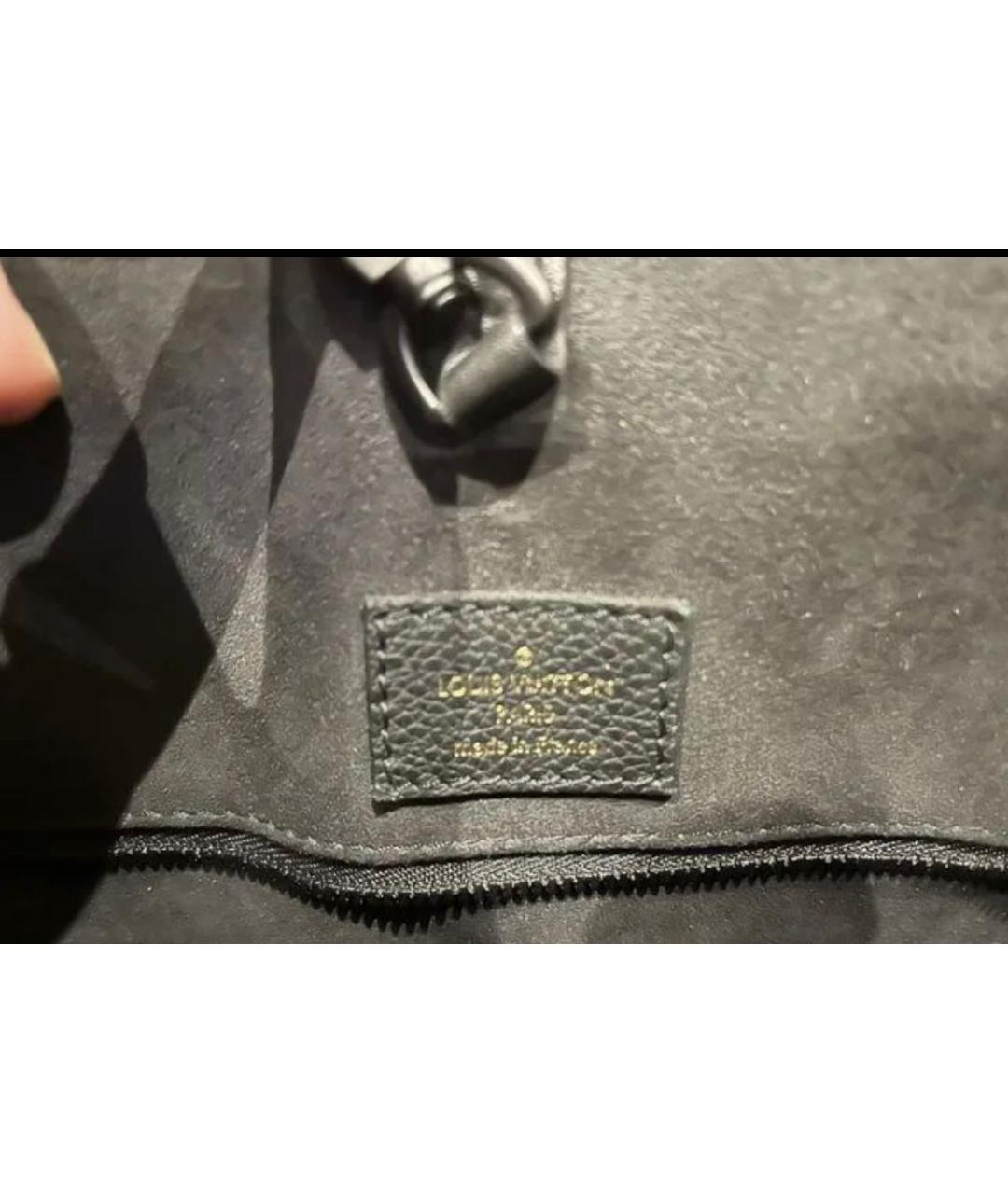 LOUIS VUITTON Черная кожаная сумка тоут, фото 5