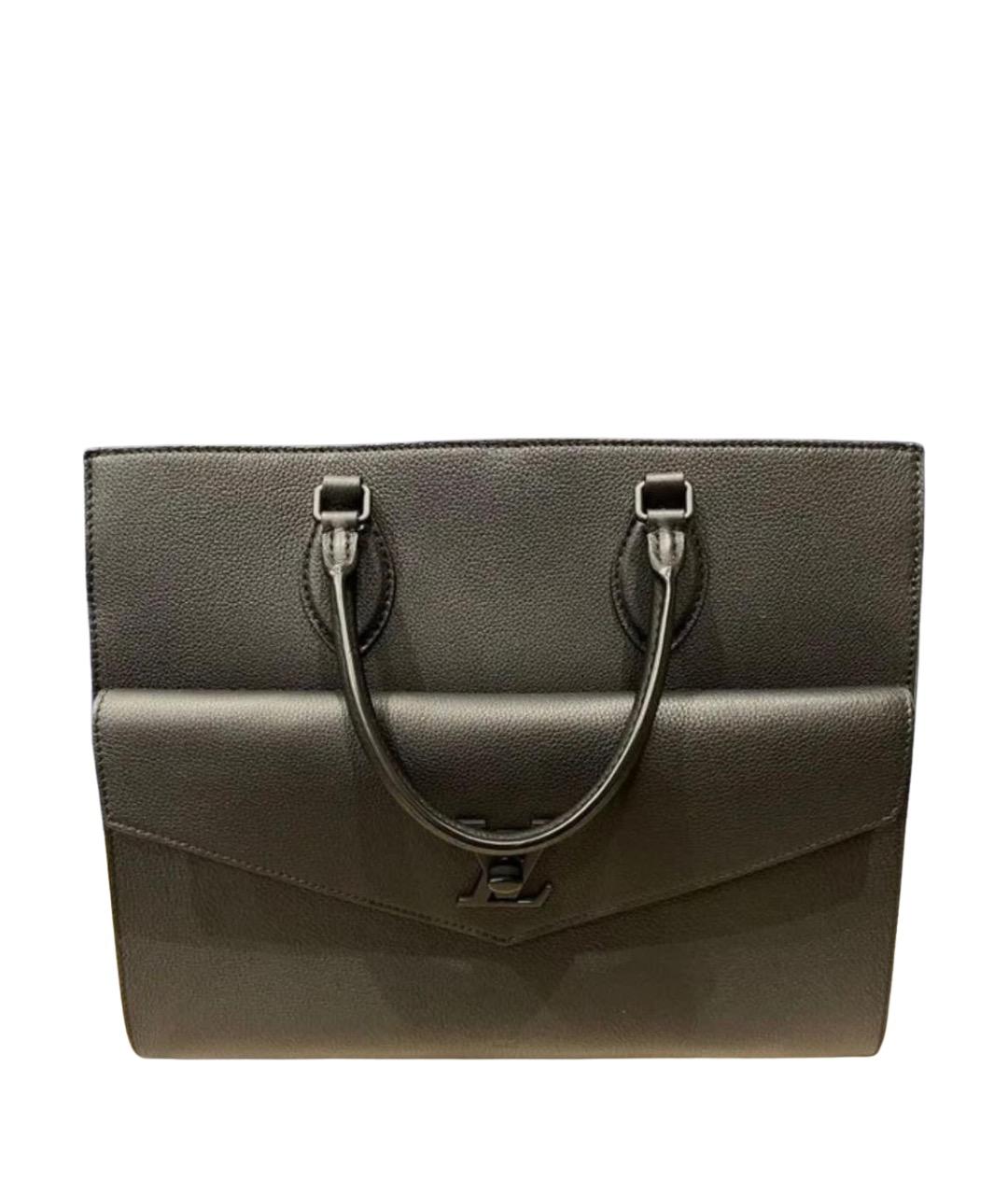 LOUIS VUITTON Черная кожаная сумка тоут, фото 1