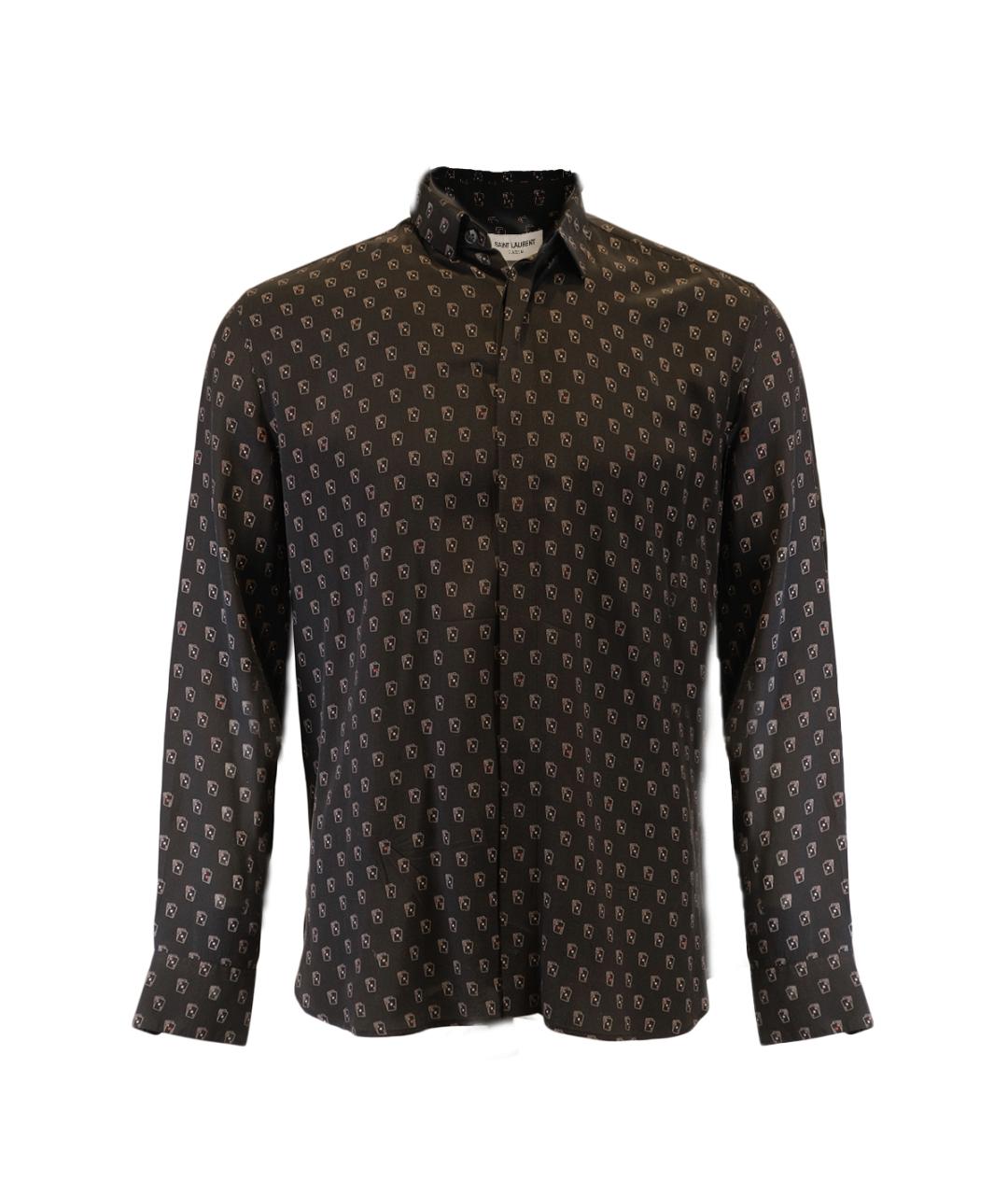 SAINT LAURENT Черная шелковая кэжуал рубашка, фото 6