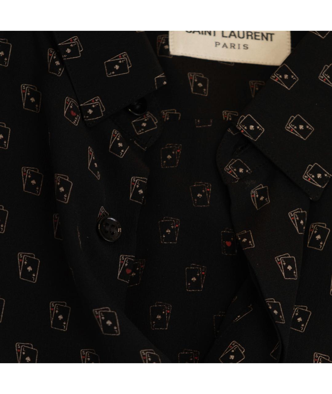 SAINT LAURENT Черная шелковая кэжуал рубашка, фото 4