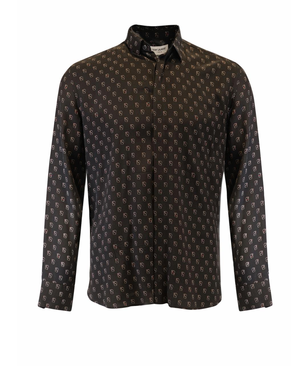 SAINT LAURENT Черная шелковая кэжуал рубашка, фото 1