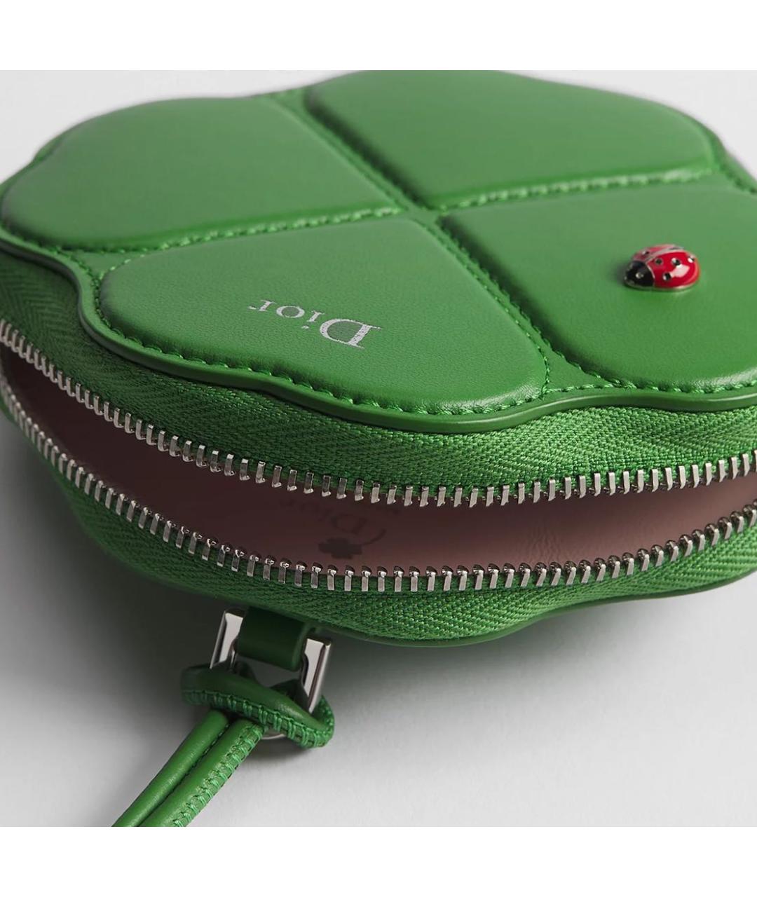 CHRISTIAN DIOR Зеленый кожаный кошелек, фото 3