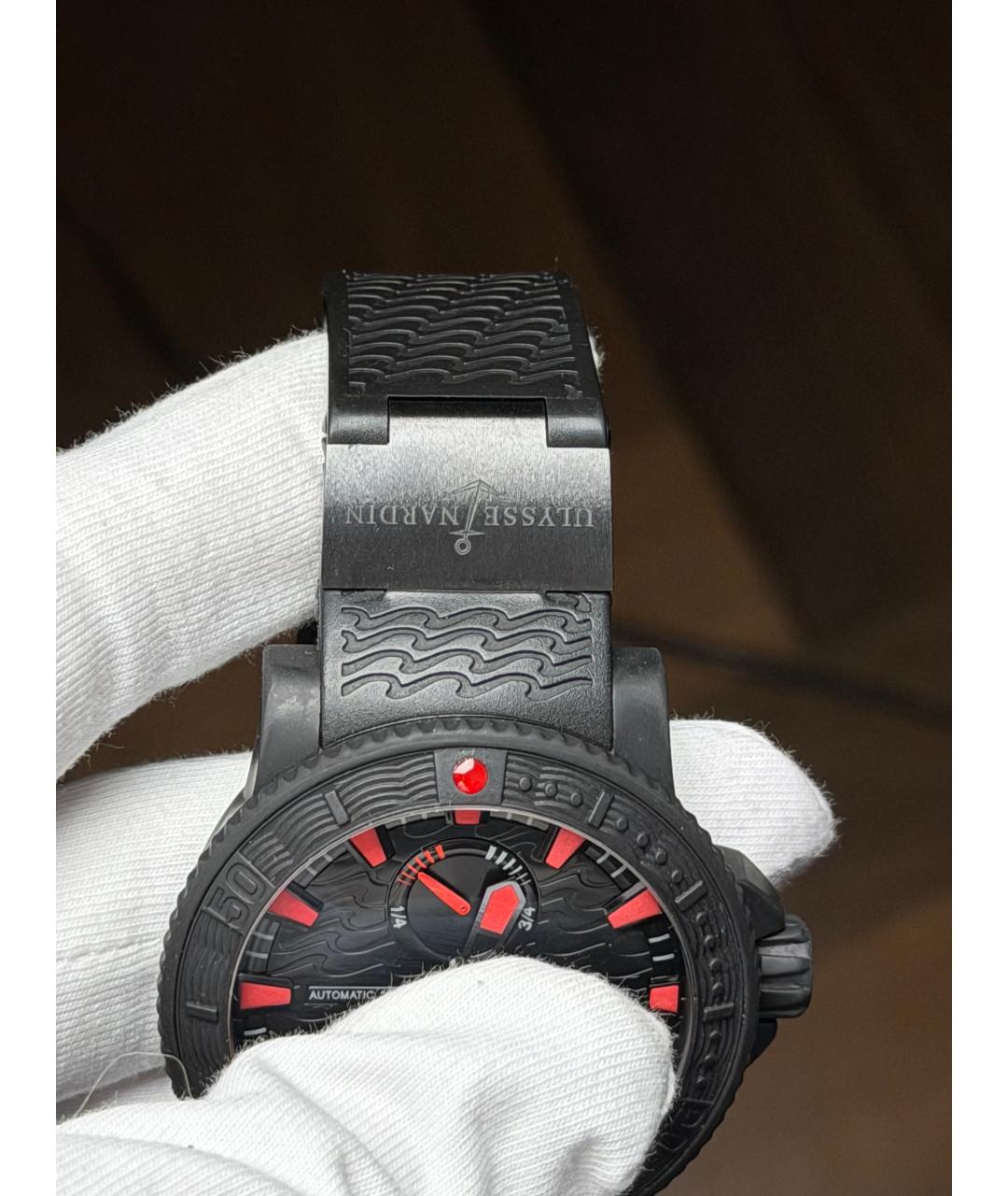 Ulysse Nardin Черные стальные часы, фото 5