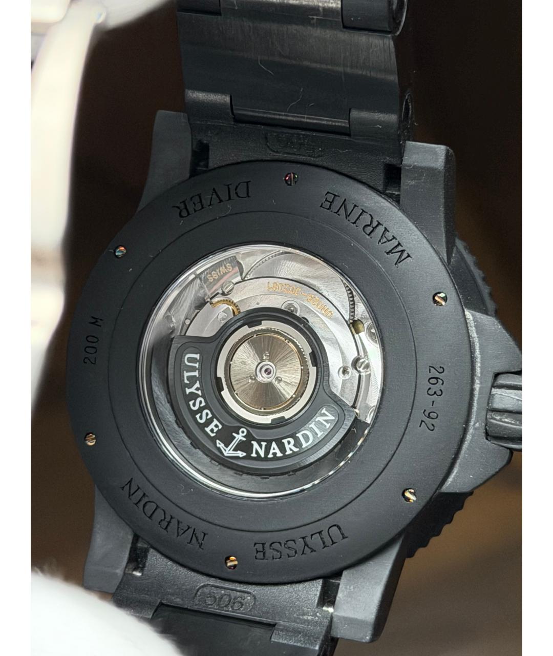 Ulysse Nardin Черные стальные часы, фото 7