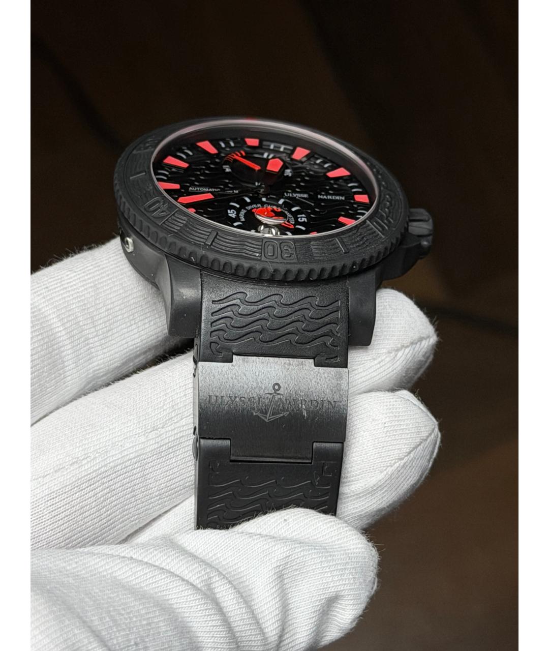 Ulysse Nardin Черные стальные часы, фото 6