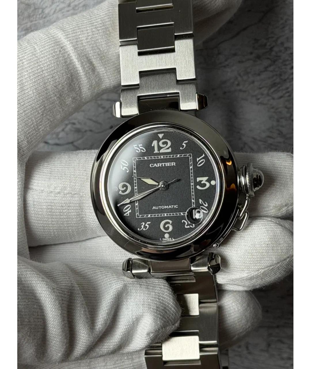CARTIER Черные металлические часы, фото 2