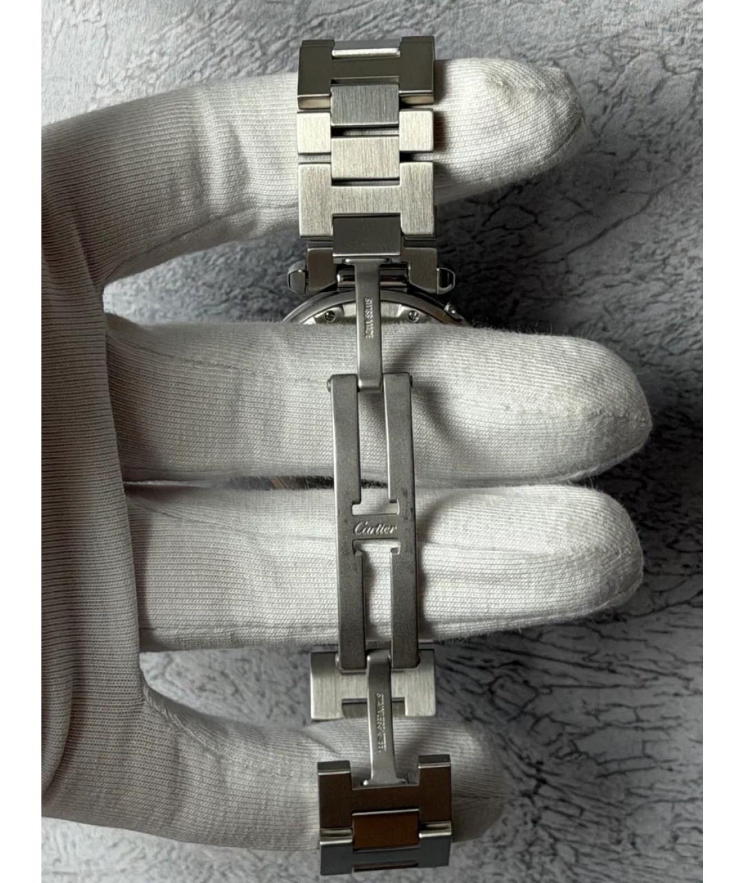 CARTIER Черные металлические часы, фото 6