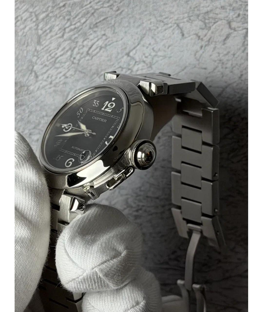 CARTIER Черные металлические часы, фото 3