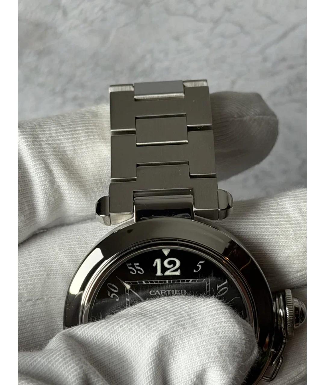 CARTIER Черные металлические часы, фото 5