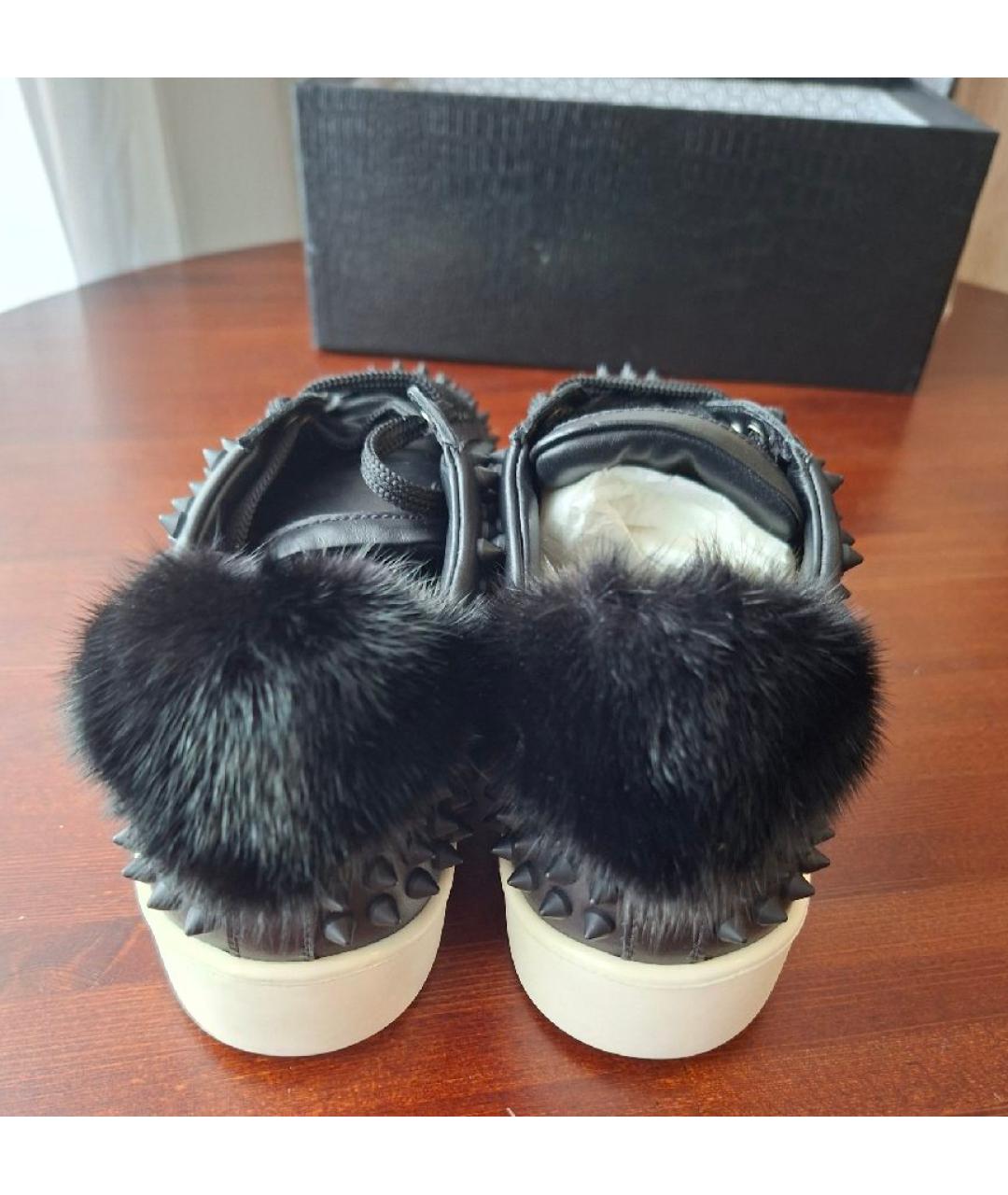 PHILIPP PLEIN Черные кожаные кеды, фото 4