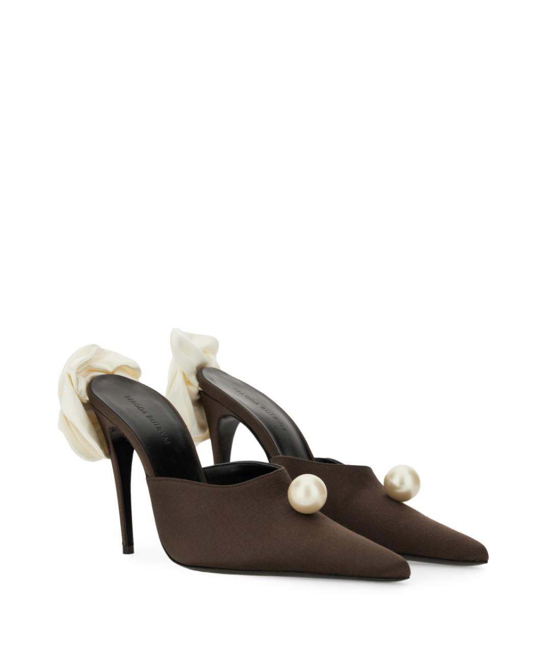 MAGDA BUTRYM Коричневые текстильные мюли, фото 2