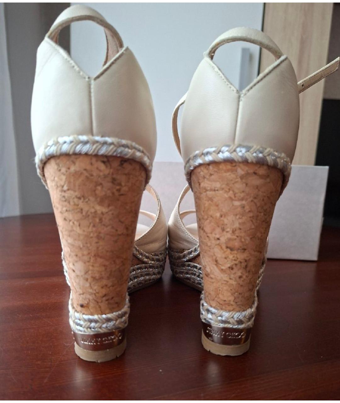 JIMMY CHOO Бежевые кожаные эспадрильи, фото 4