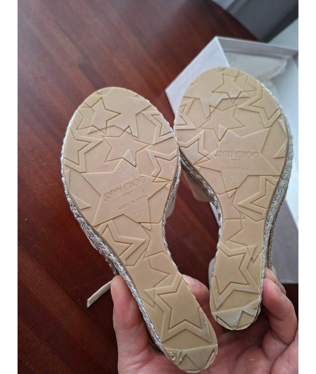 JIMMY CHOO Бежевые кожаные эспадрильи, фото 5