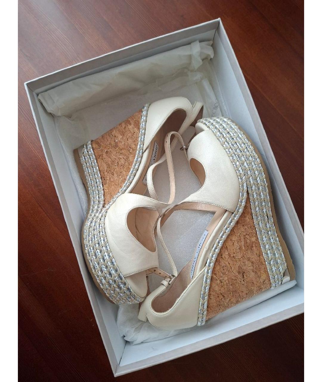 JIMMY CHOO Бежевые кожаные эспадрильи, фото 6