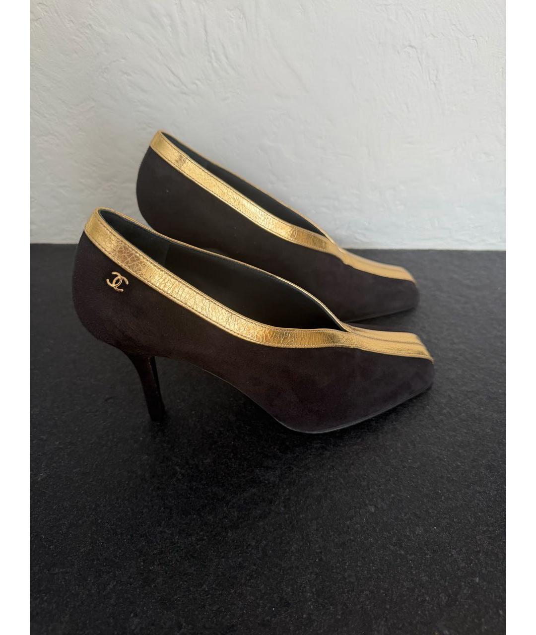 CHANEL Черные замшевые туфли, фото 4