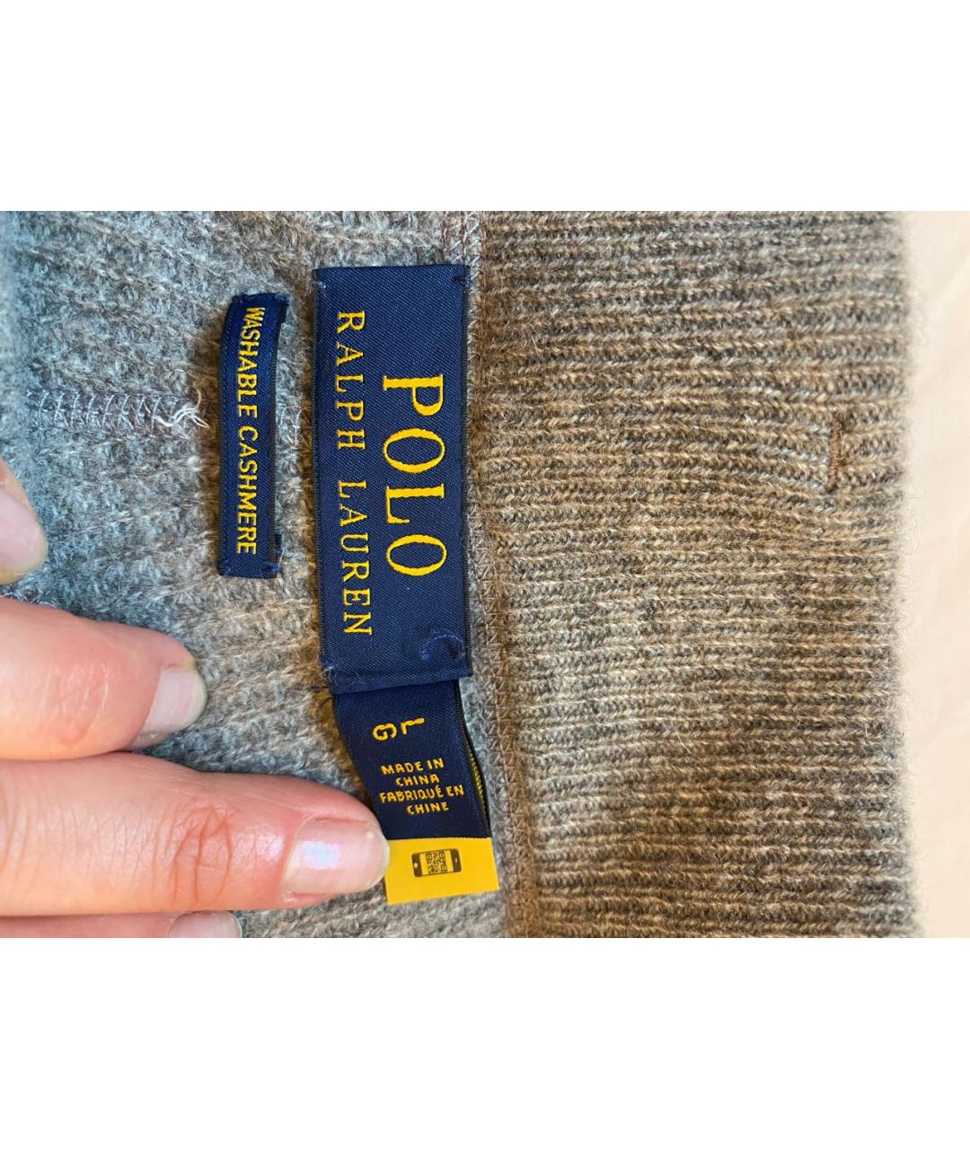 POLO RALPH LAUREN Серые кашемировые повседневные брюки, фото 4