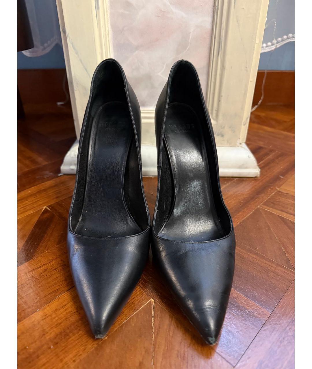 VERSUS VERSACE Черные кожаные туфли, фото 2