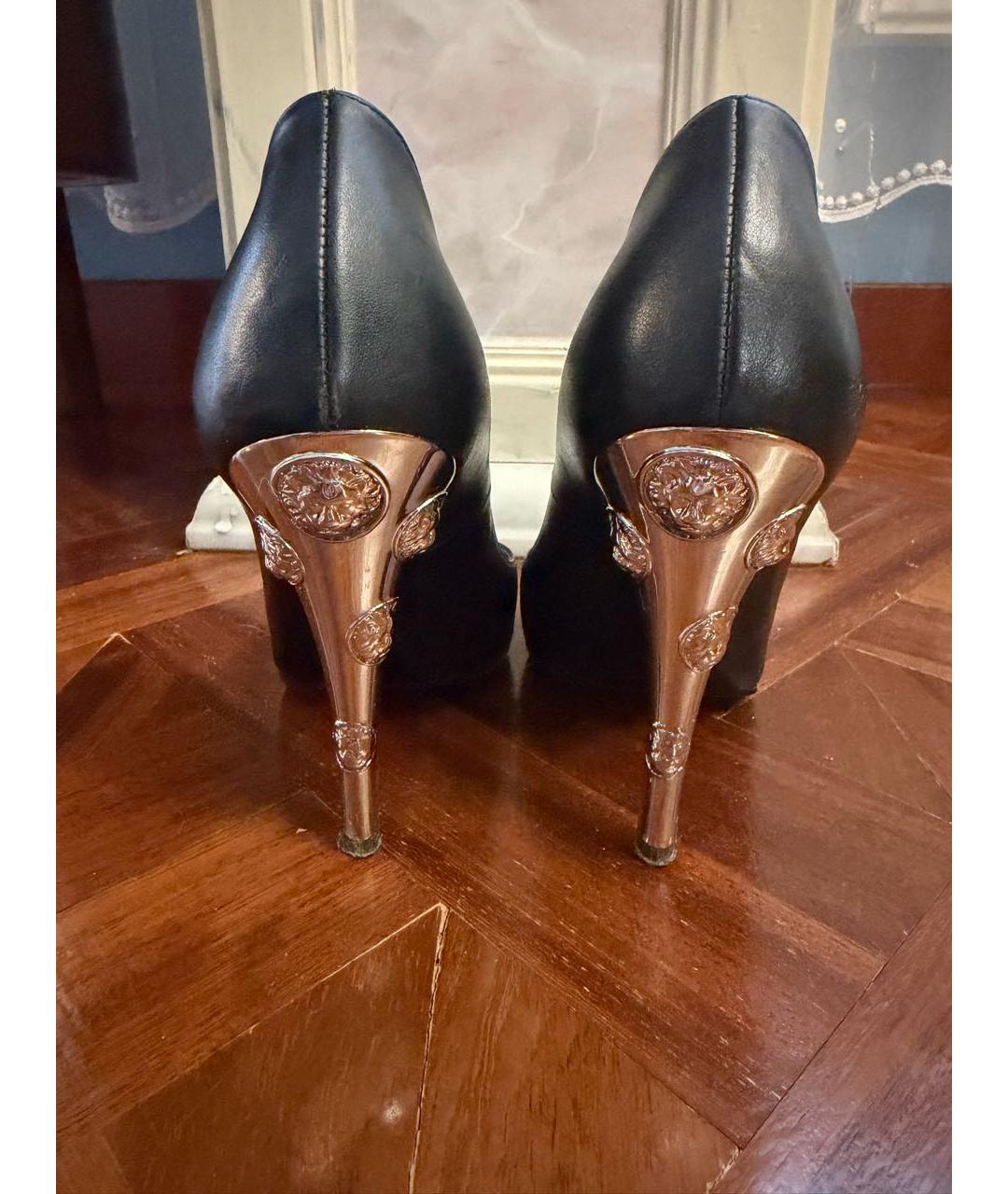 VERSUS VERSACE Черные кожаные туфли, фото 4