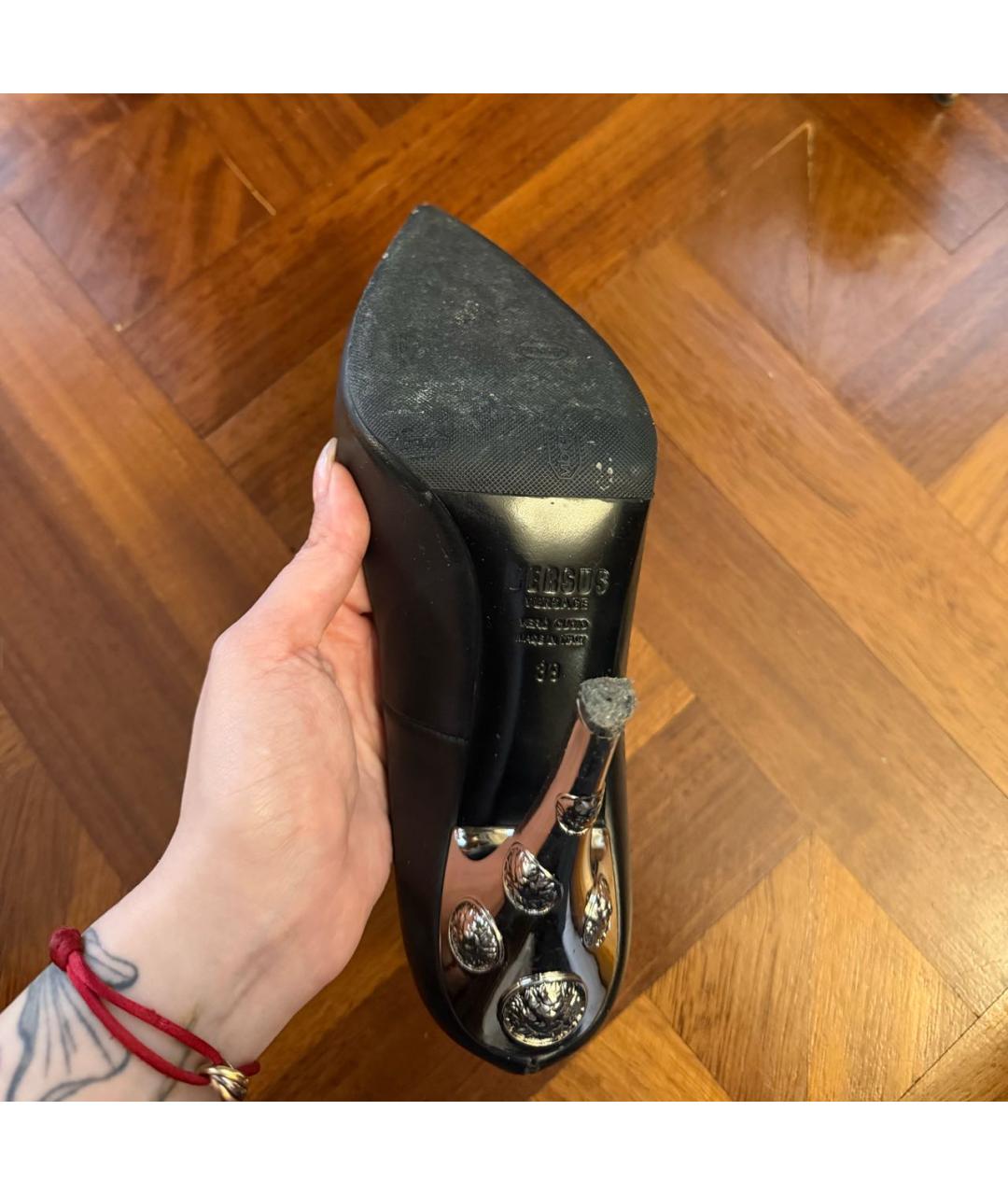 VERSUS VERSACE Черные кожаные туфли, фото 5
