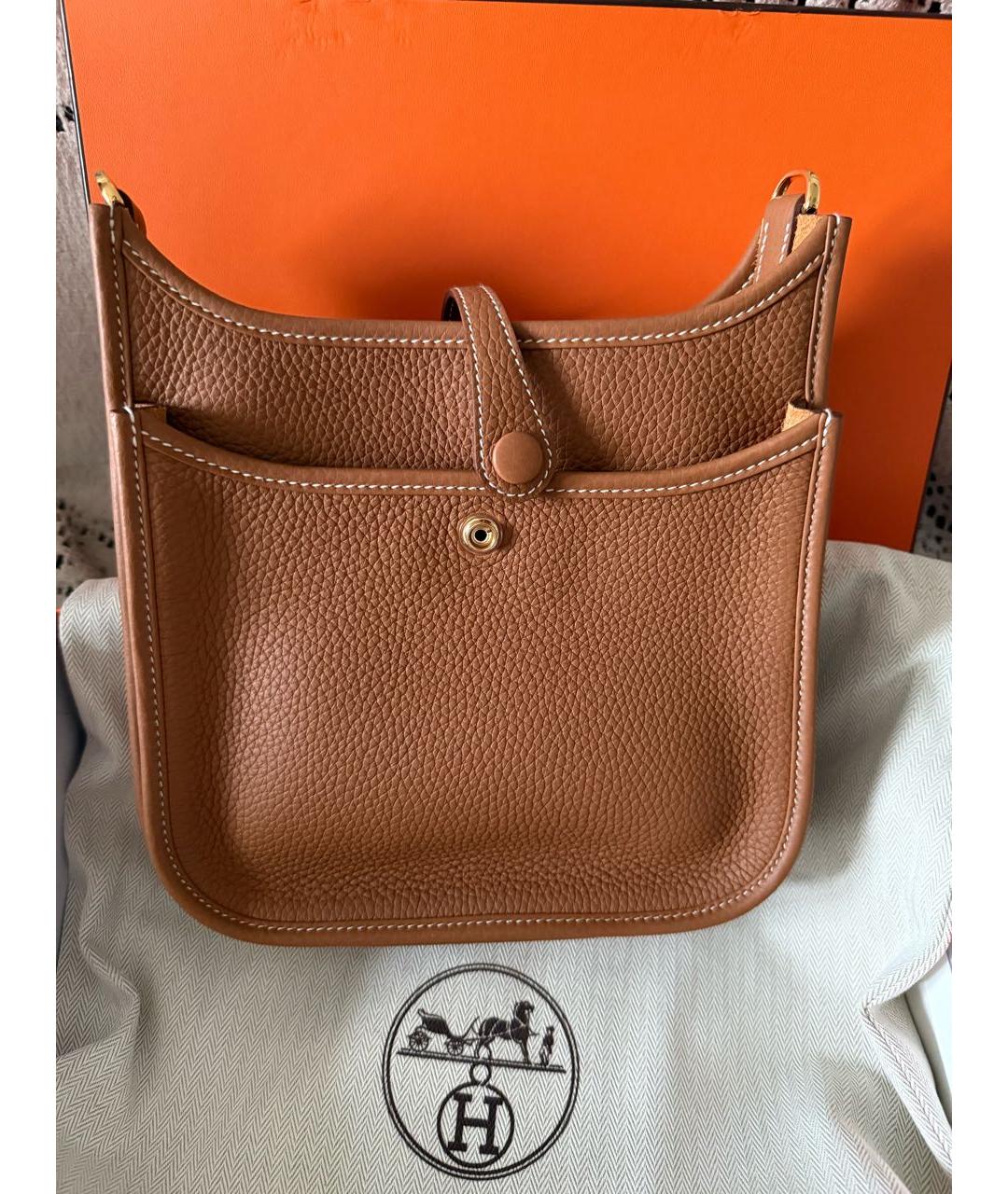 HERMES Коричневая кожаная сумка через плечо, фото 3