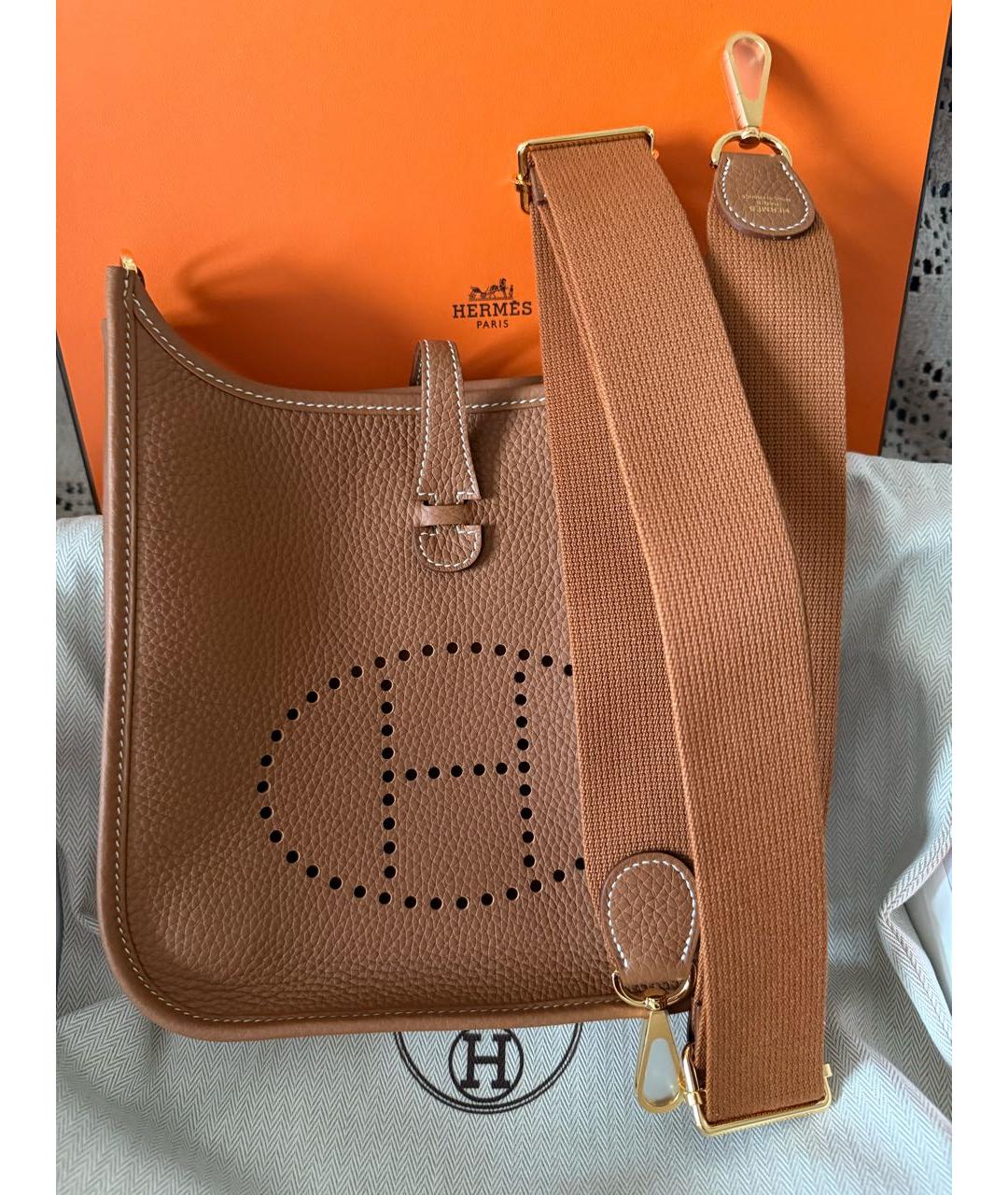 HERMES Коричневая кожаная сумка через плечо, фото 2