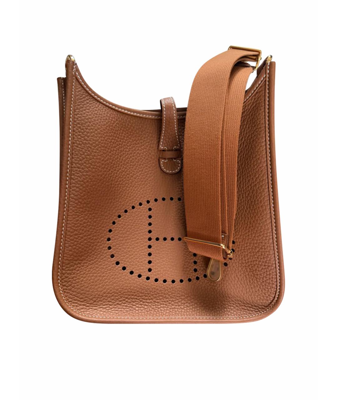 HERMES Коричневая кожаная сумка через плечо, фото 1