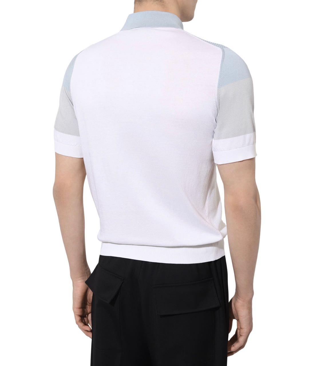 ZILLI Голубое хлопковое поло с коротким рукавом, фото 3