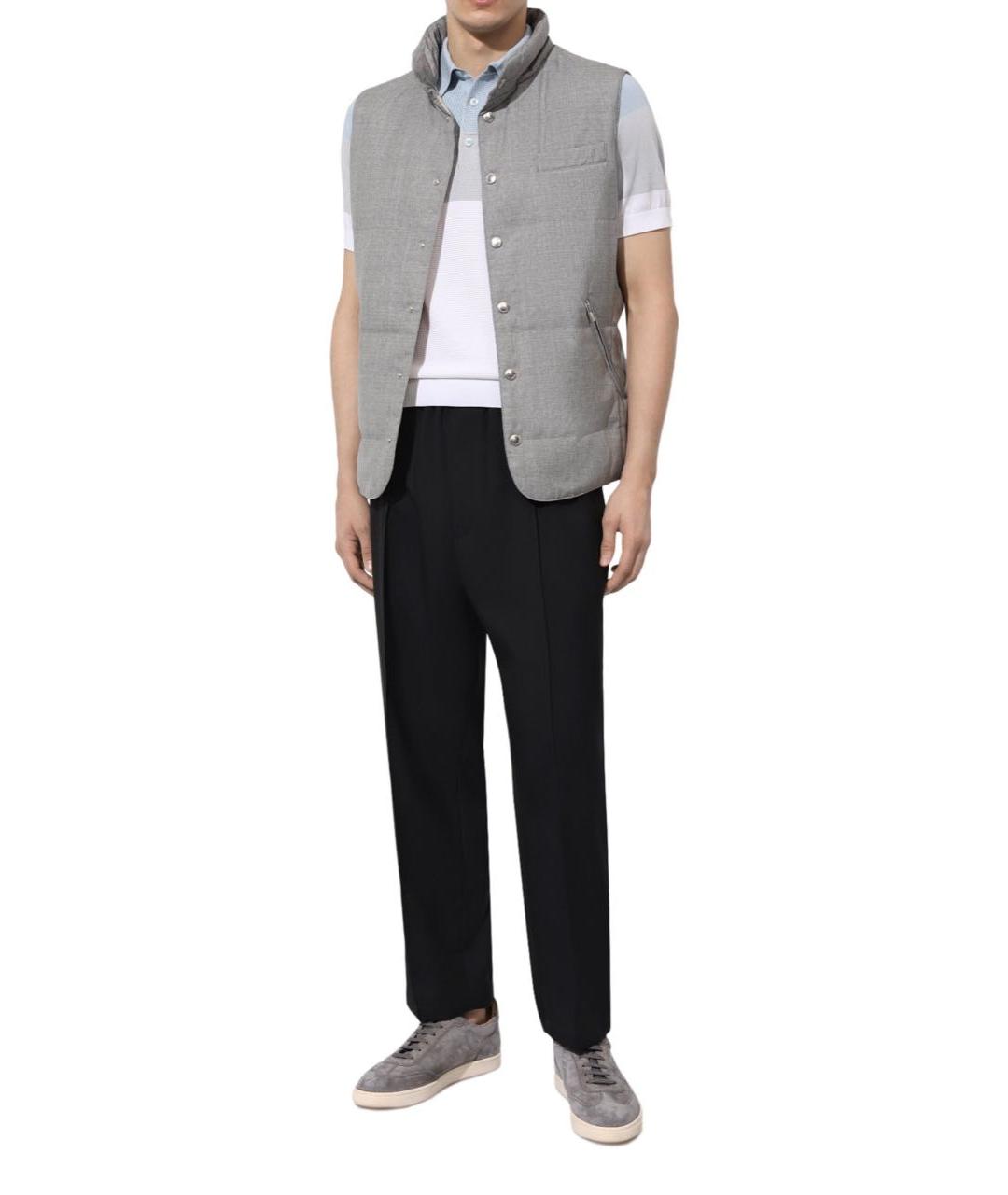 ZILLI Голубое хлопковое поло с коротким рукавом, фото 5