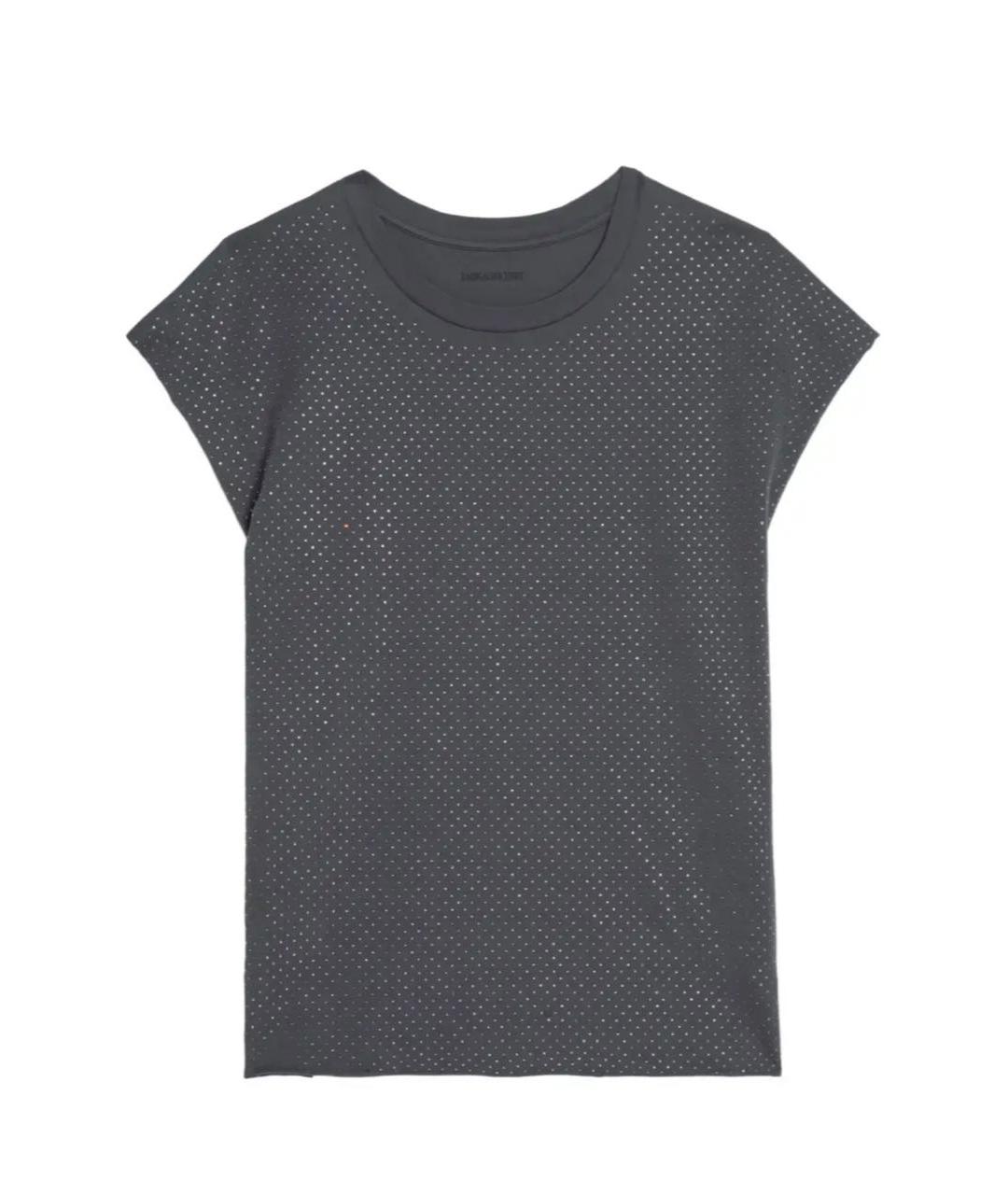 ZADIG & VOLTAIRE Серая хлопковая футболка, фото 5