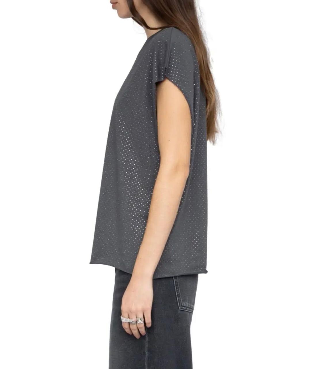 ZADIG & VOLTAIRE Серая хлопковая футболка, фото 3