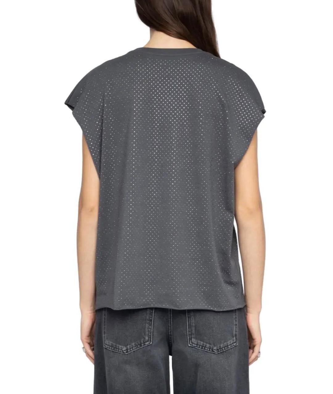 ZADIG & VOLTAIRE Серая хлопковая футболка, фото 2