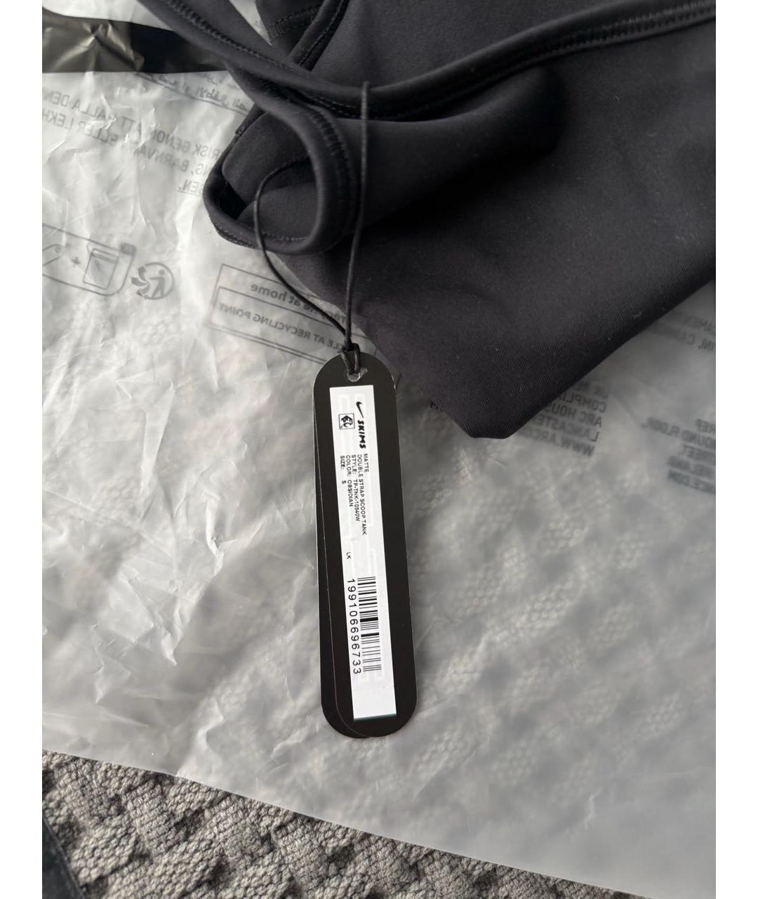 SKIMS Черная полиэстеровая майка, фото 7