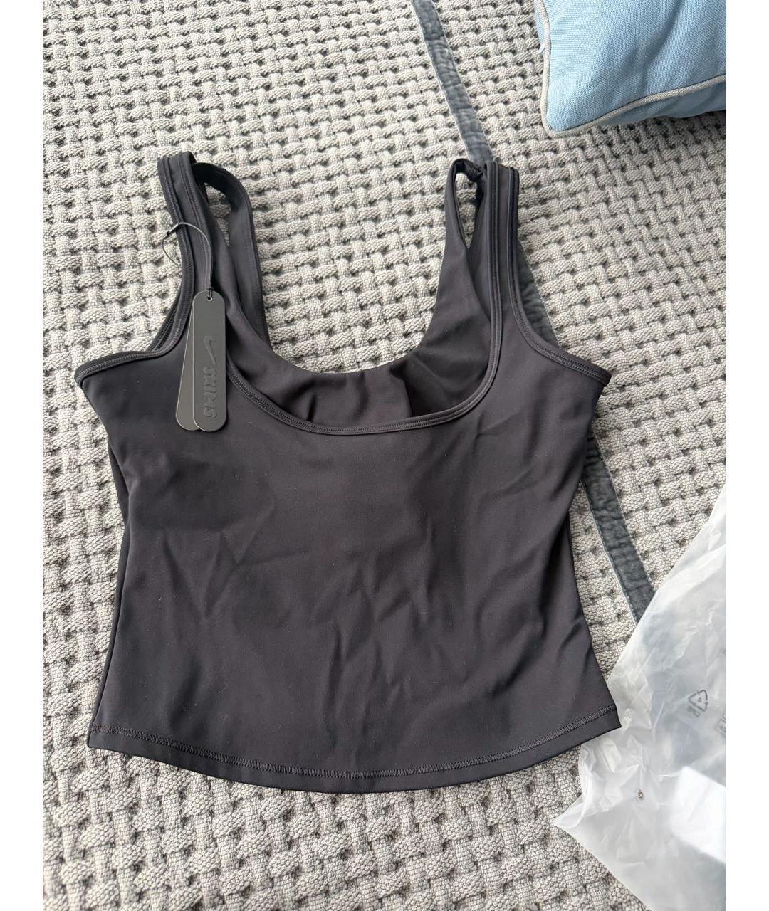 SKIMS Черная полиэстеровая майка, фото 2