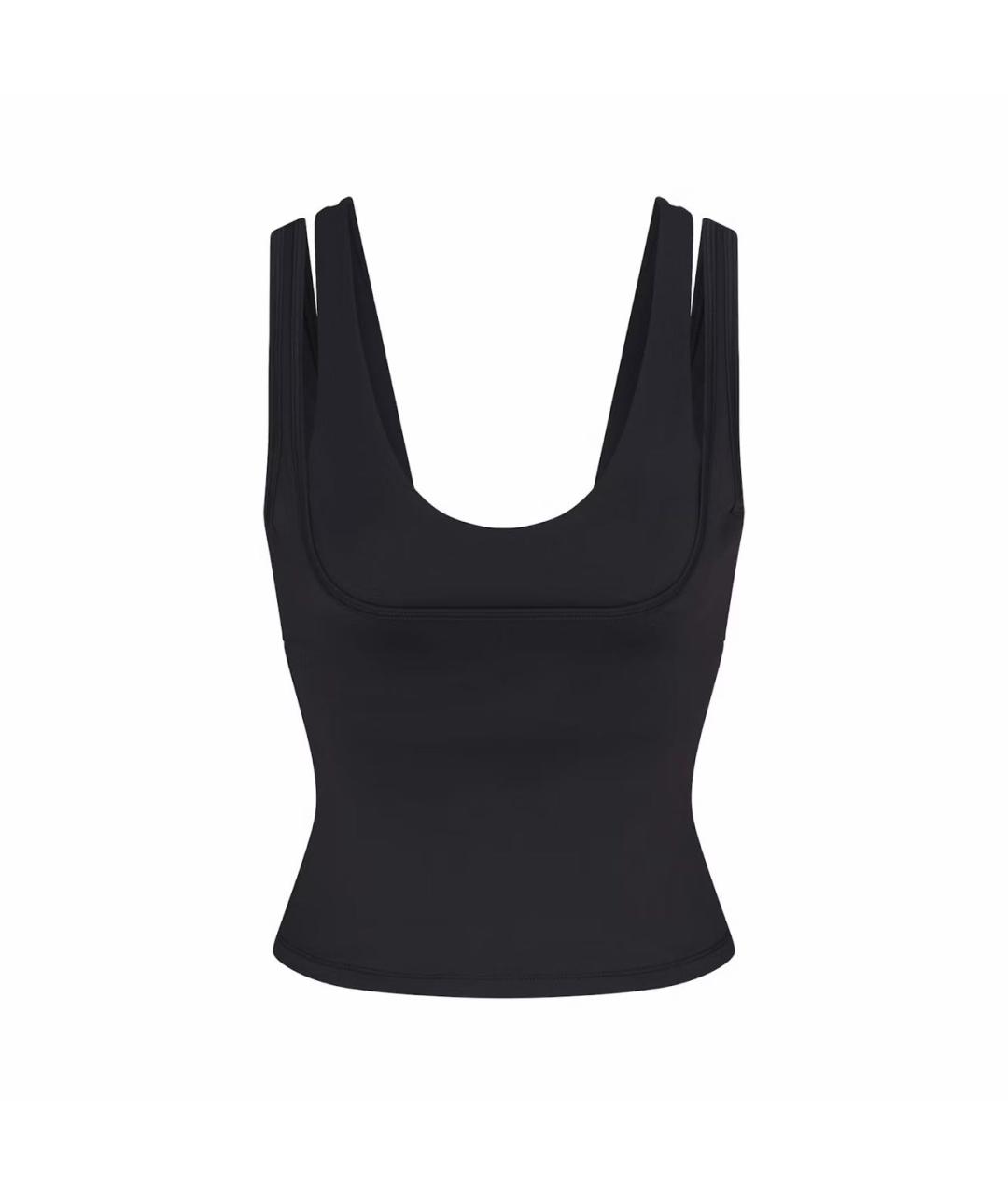 SKIMS Черная полиэстеровая майка, фото 9