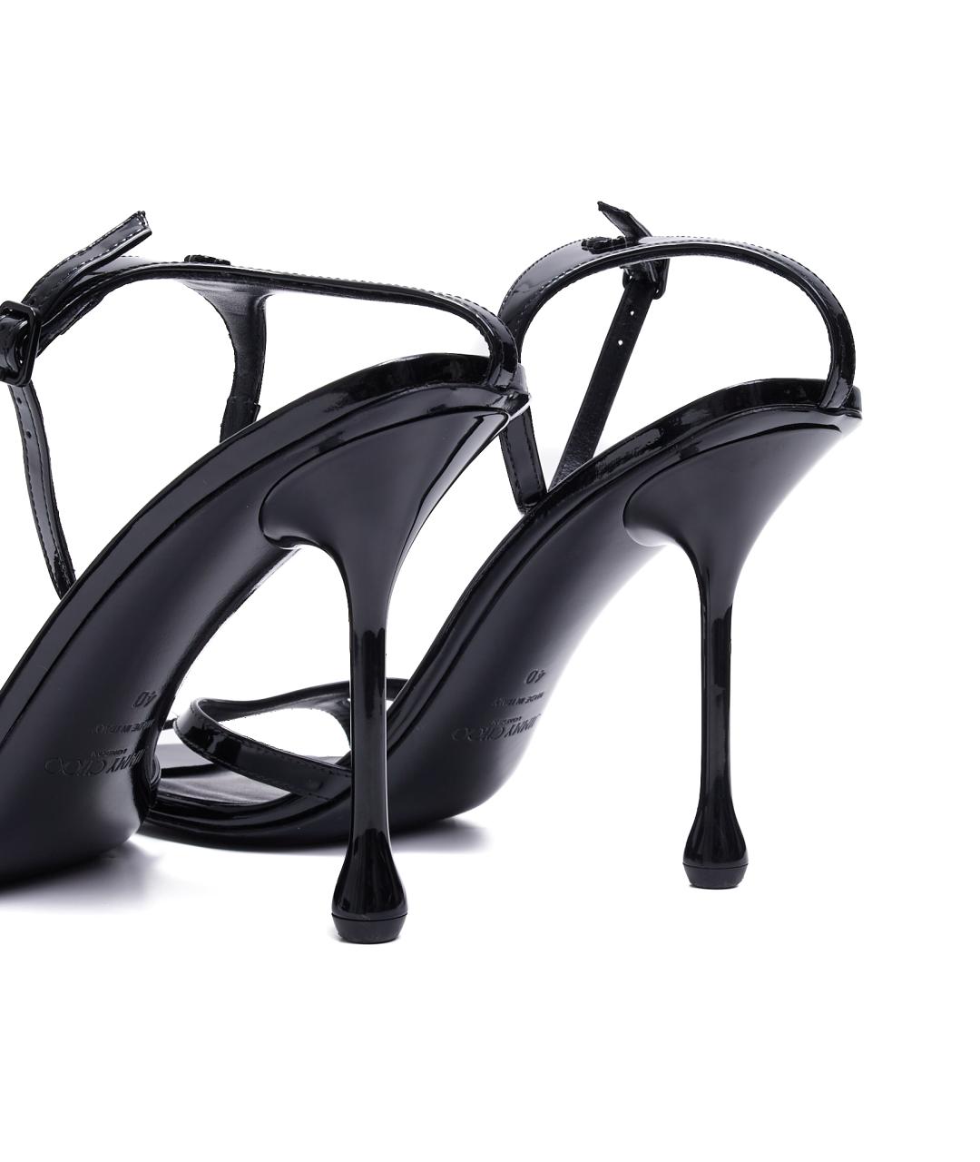 JIMMY CHOO Черные кожаные босоножки, фото 6