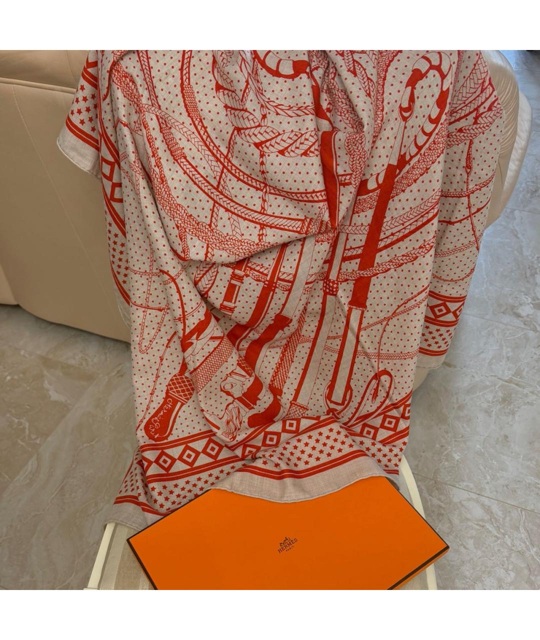 HERMES Мульти кашемировый платок, фото 2