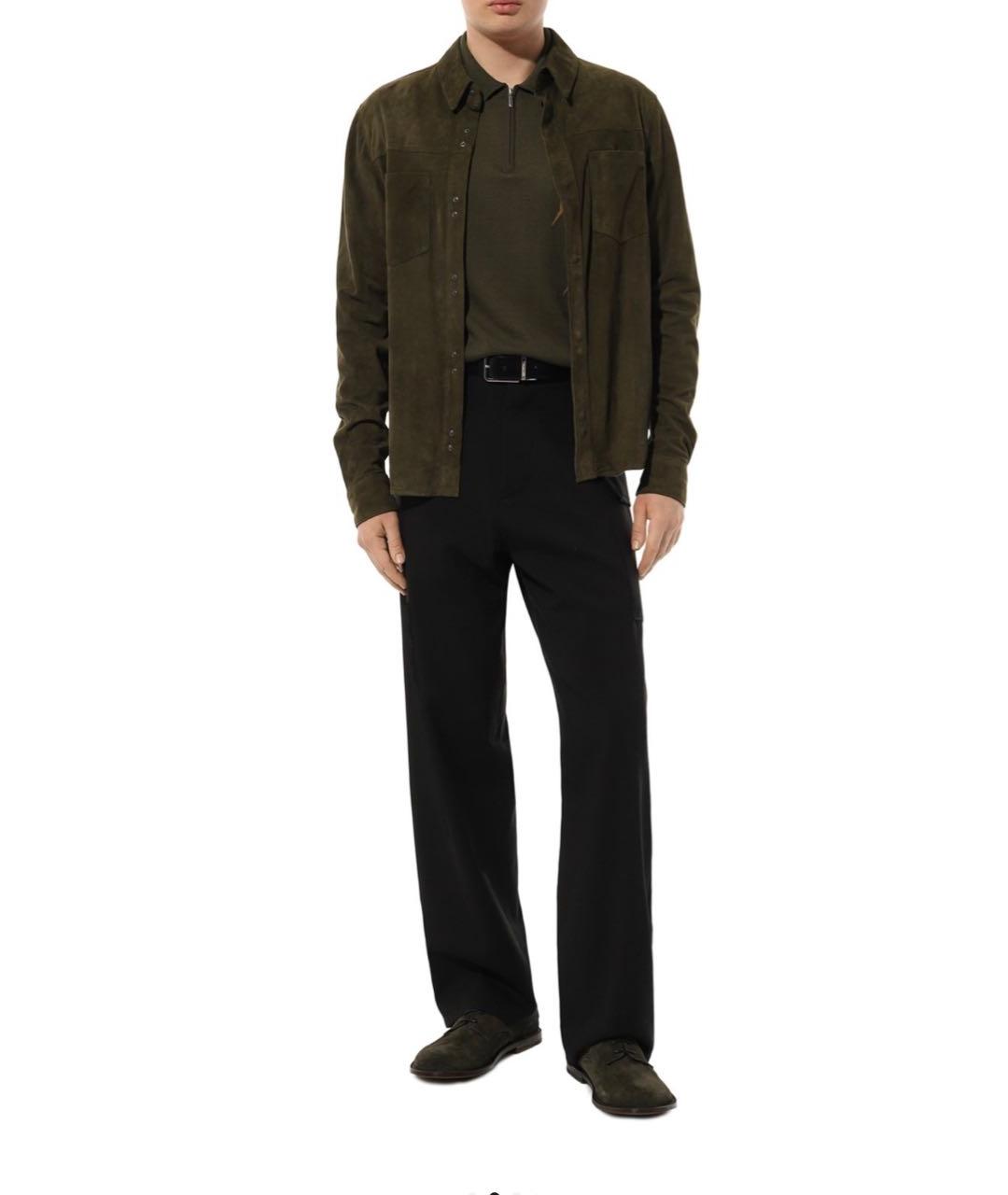 ZILLI Хаки хлопковое поло с коротким рукавом, фото 5