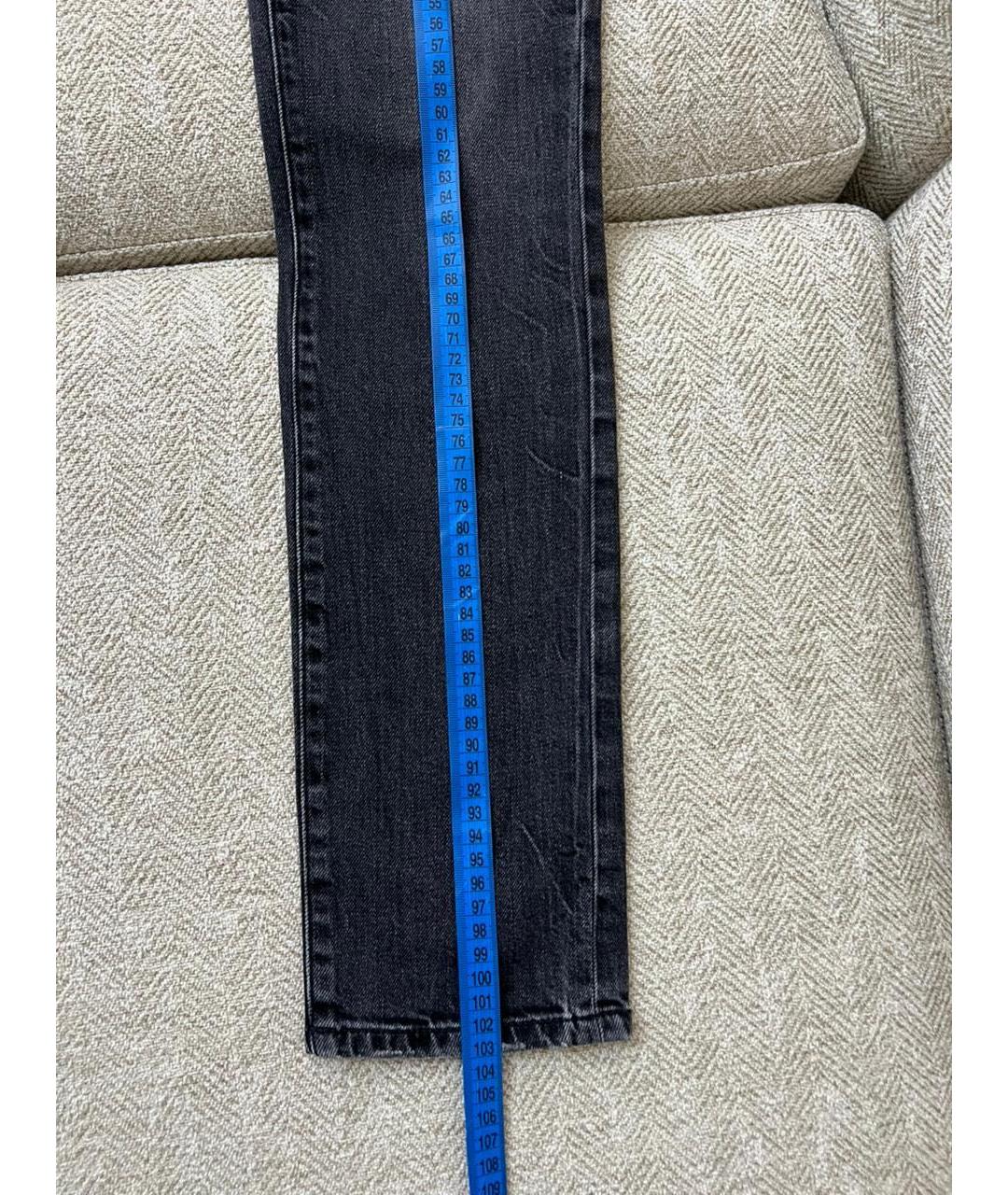 SAINT LAURENT Антрацитовые хлопковые джинсы слим, фото 7