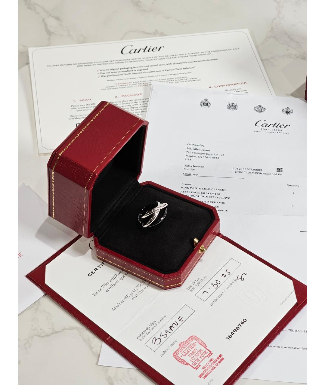 CARTIER Серебряное кольцо из белого золота, фото 2