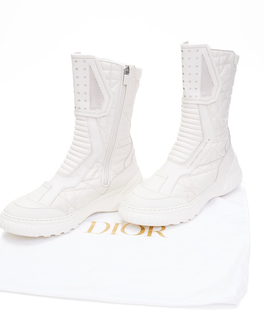 CHRISTIAN DIOR Белые кожаные ботинки, фото 8